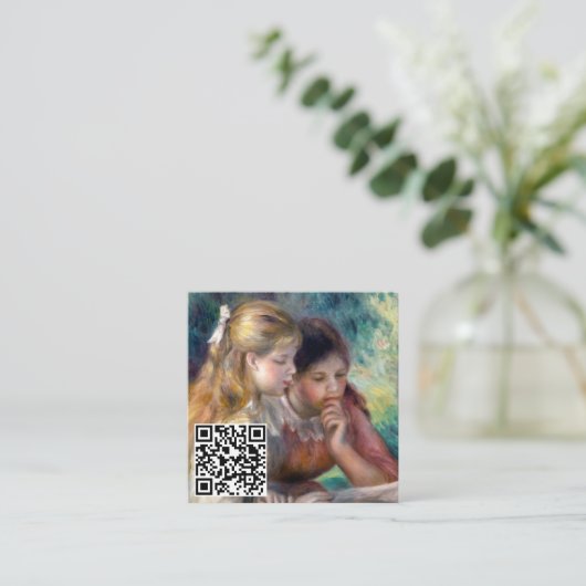 Carte De Visite Carré Pierre-Auguste Renoir - Lecture - Code QR (Debout devant)