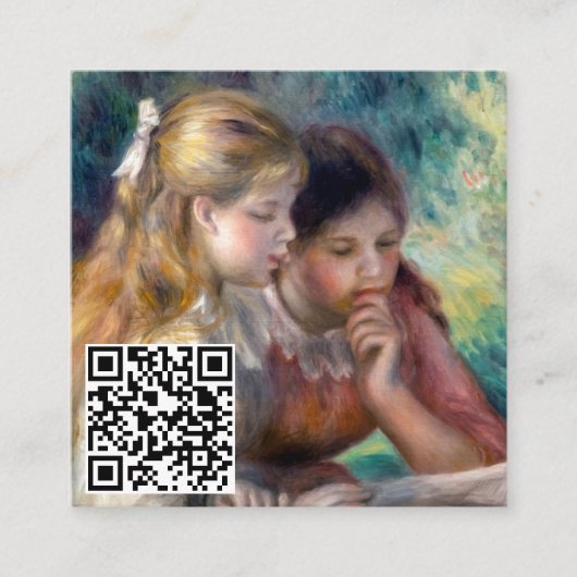 Carte De Visite Carré Pierre-Auguste Renoir - Lecture - Code QR (Devant)