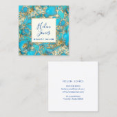 Carte De Visite Carré pierre de taille turquoise (Devant / Derrière)