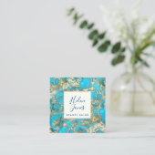 Carte De Visite Carré pierre de taille turquoise (Debout devant)