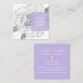 Carte De Visite Carré Pierre florale moderne (Devant / Derrière)