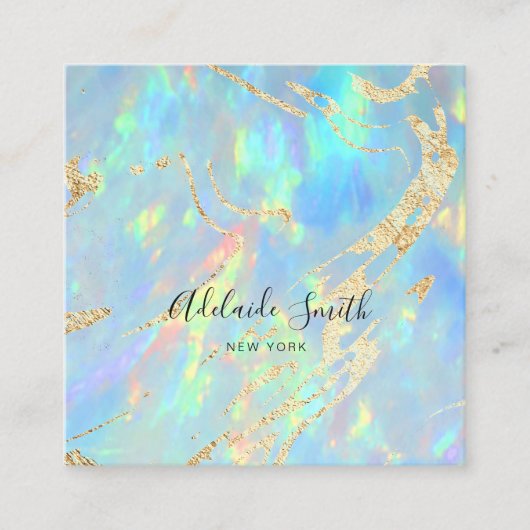 Carte De Visite Carré pierre tombale holographique FAUX (Devant)