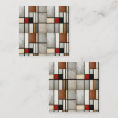 Carte De Visite Carré Piet Mondrian Vintage (Devant / Derrière)