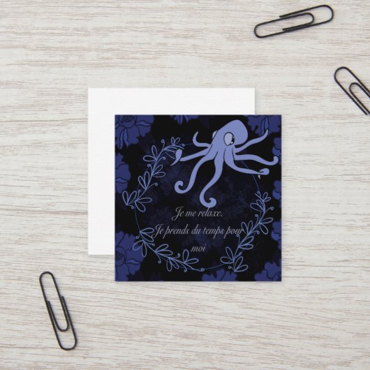 Carte De Visite Carré pieuvre (Devant/Arrière en situation)