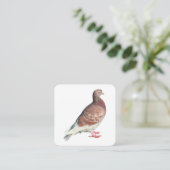 Carte De Visite Carré Pigeon Rouge (Debout devant)
