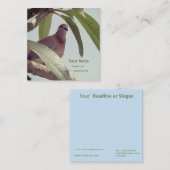 Carte De Visite Carré pigeon sur un arbre (Devant / Derrière)