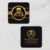 Carte De Visite Carré Pilote Chauffeur Dynamic Gold Lines (Devant / Derrière)
