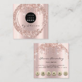 Carte De Visite Carré Pilotes professionnels 6 poinçons CustomLogo Rose  (Devant / Derrière)