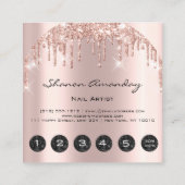 Carte De Visite Carré Pilotes professionnels 6 pointes CustomLogo Rose L (Dos)