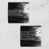 Carte De Visite Carré Pinceau de peinture noire (Devant / Derrière)