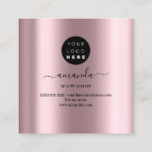 Carte De Visite Carré Pinceaux de logo de l'artiste professionnel Rose B (Dos)