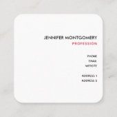 Carte De Visite Carré Pingouin de Noël mignon à Santa Hat (Dos)