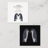 Carte De Visite Carré Pingouins (Devant / Derrière)