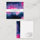 Carte De Visite Carré Pink & Blue Galaxy & Stars Abstract (Devant / Derrière)