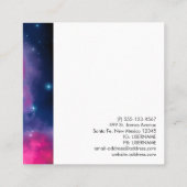 Carte De Visite Carré Pink & Blue Galaxy & Stars Abstract (Dos)