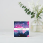 Carte De Visite Carré Pink & Blue Galaxy & Stars Abstract (Debout devant)