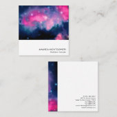 Carte De Visite Carré Pink & Blue Galaxy & Stars Abstract (Devant / Derrière)