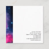 Carte De Visite Carré Pink & Blue Galaxy & Stars Abstract (Dos)