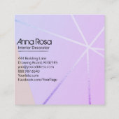 Carte De Visite Carré *~* Pink Blue moderne Géométrique Rose Gold (Dos)