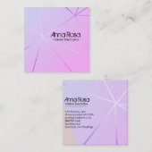 Carte De Visite Carré *~* Pink Blue moderne Géométrique Rose Gold (Devant / Derrière)