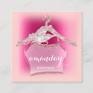 Carte De Visite Carré Pink Glam Fashion Shop Blogger Influencer