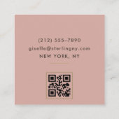 Carte De Visite Carré Pink Gold Metallic QR Code (Dos)