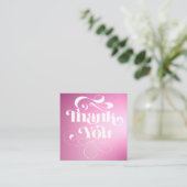 Carte De Visite Carré Pink gradient rétro script ordre merci (Debout devant)