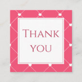 Carte De Visite Carré Pink Heart Grid Business Thank You Insert Card (Devant)