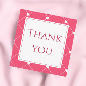 Carte De Visite Carré Pink Heart Grid Business Thank You Insert Card