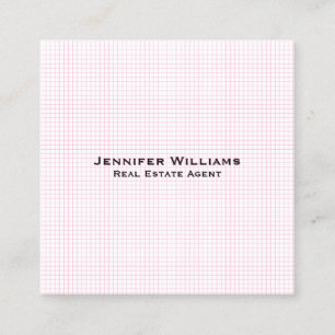 Carte De Visite Carré Pink Moderne Chèques tendance minimaliste Professi