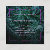 Carte De Visite Carré Pink Neon Tropical Lashes Business (Dos)