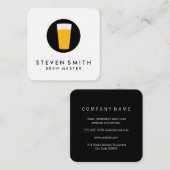 Carte De Visite Carré Pint de bière logo noir blanc (Devant / Derrière)