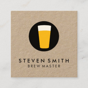 Carte De Visite Carré Pint de bière logo noir blanc