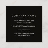 Carte De Visite Carré Pint de bière logo noir blanc (Dos)