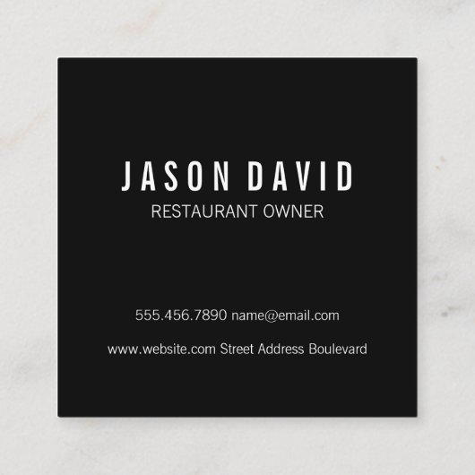 Carte De Visite Carré Pint of Beer Logo tendance Noir (Dos)