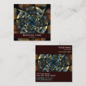 Carte De Visite Carré Pinwheel Abstrait Art Professional (Devant / Derrière)