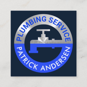 Carte De Visite Carré Pipeline En Argent Dans Les Eaux Bleues Sombres