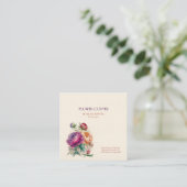 Carte De Visite Carré Pivoines de fleuriste (Debout devant)