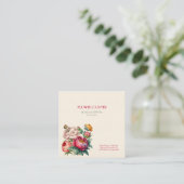 Carte De Visite Carré Pivoines de fleuriste (Debout devant)