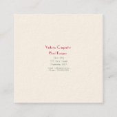 Carte De Visite Carré Pivoines de fleuriste (Dos)