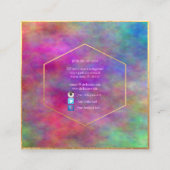 Carte De Visite Carré PixDezines Aquarelle Abstraite/Néon (Dos)