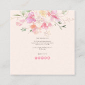 Carte De Visite Carré PixDezines Aquarelle Élégante Blushing Romance (Dos)