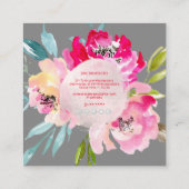 Carte De Visite Carré PixDezines Aquarelle Peonies roses (Dos)