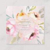 Carte De Visite Carré PixDezines Aquarelle Peonies+Sage (Dos)