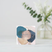 Carte De Visite Carré PixDezines arrangement Abstrait H2 Rose Gold (Debout devant)