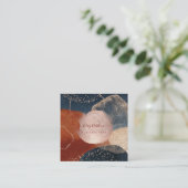 Carte De Visite Carré PixDezines Arrangement Abstrait H2 Rose Gold Busi (Debout devant)