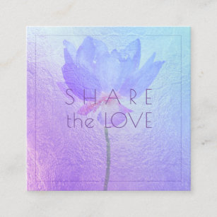 Carte De Visite Carré PixDezines Blue Lotus Partager l'Amour