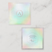 Carte De Visite Carré PixDezines do-it-yourself Faux Monogramme Argent H (Devant / Derrière)