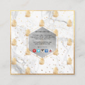 Carte De Visite Carré PixDezines FAUX OR PINECONES+MARBRE (Dos)