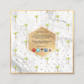 Carte De Visite Carré PixDezines FAUX PALMIER OR+MARBRE (Dos)